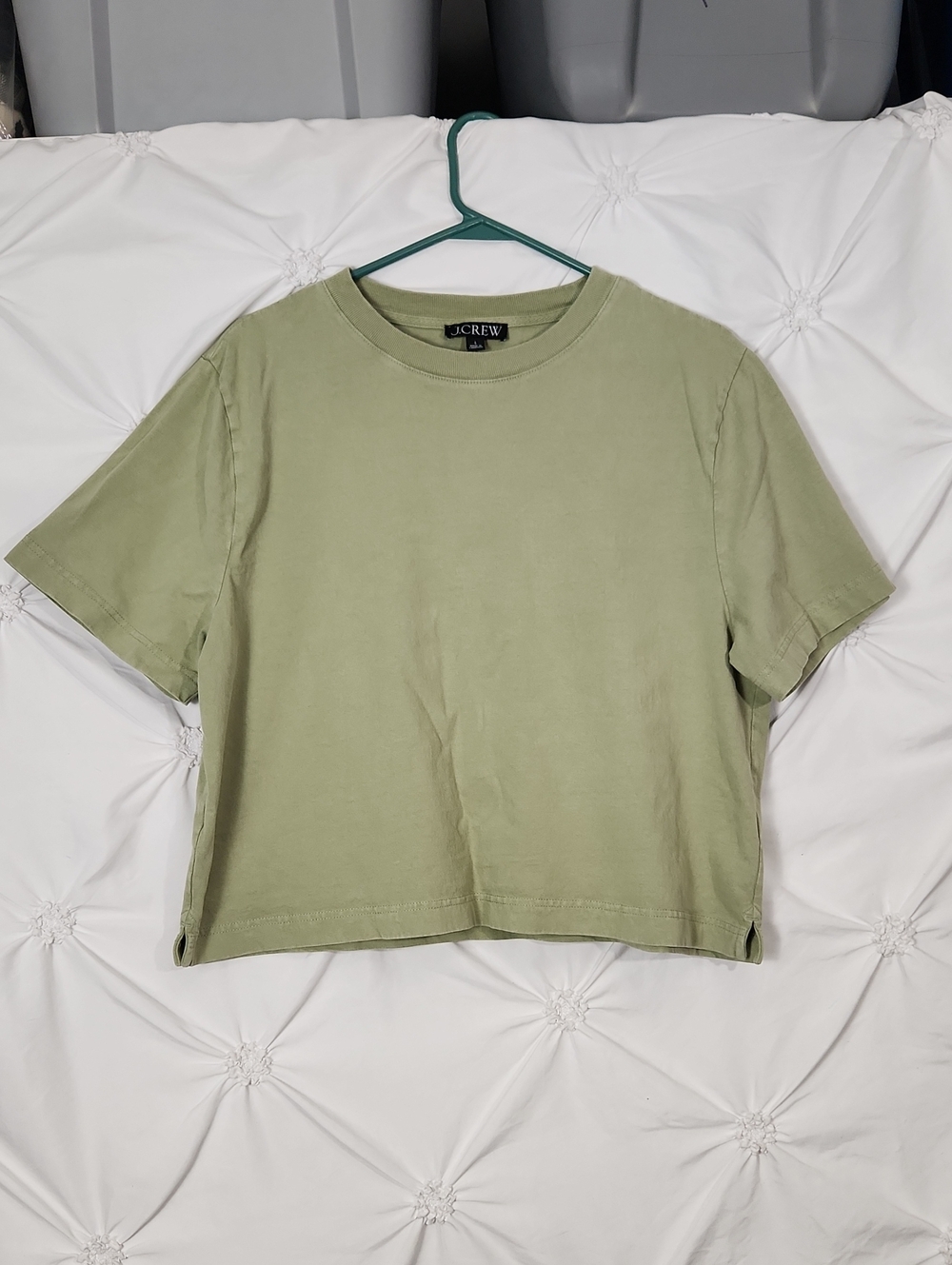 J. Crew Cropped Tee in Light Sage